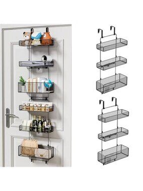 Over Door Organizer 6 Tier Metal Hanging Storage Rack Bathroom Pantry Closet